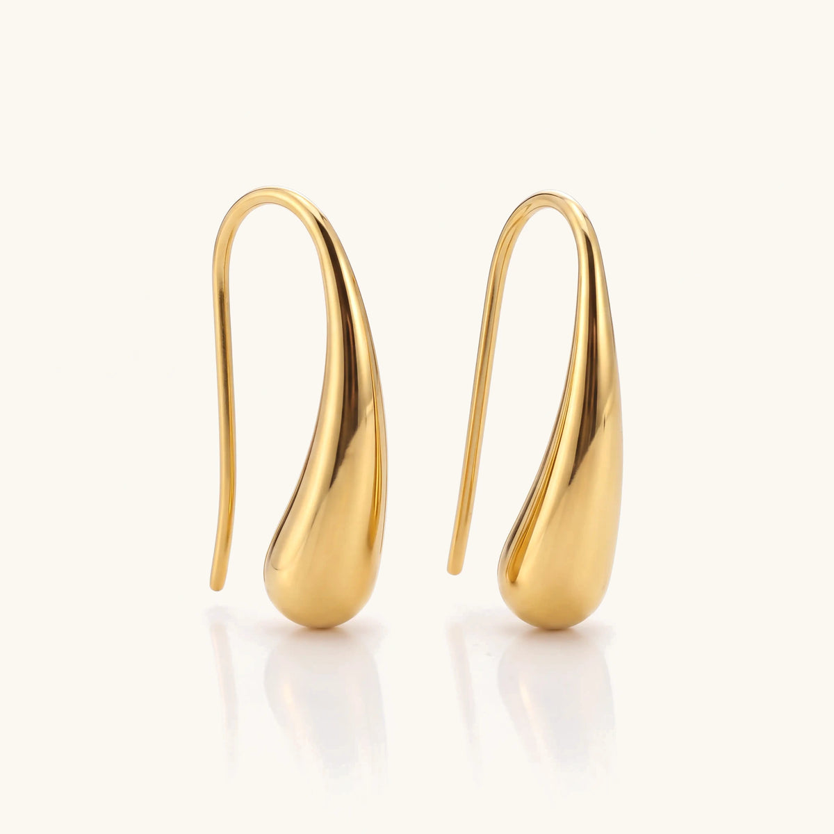 Water Drop French Hook Earrings in gold, pair