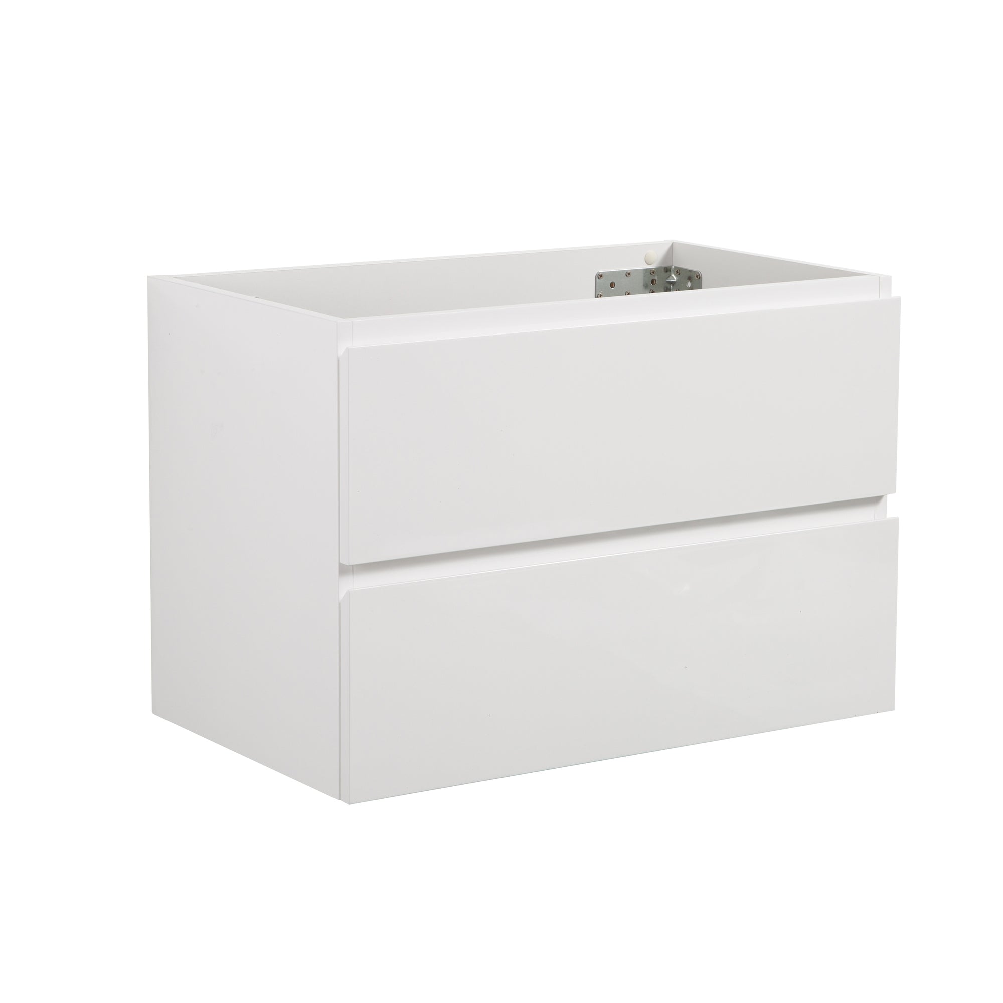 Wall Mount Cabinet Without Basin Pre-Assembled With Two Drawers In White