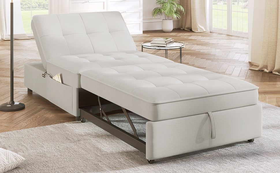 Offwhite 4-in-1 Sofa Bed Chair