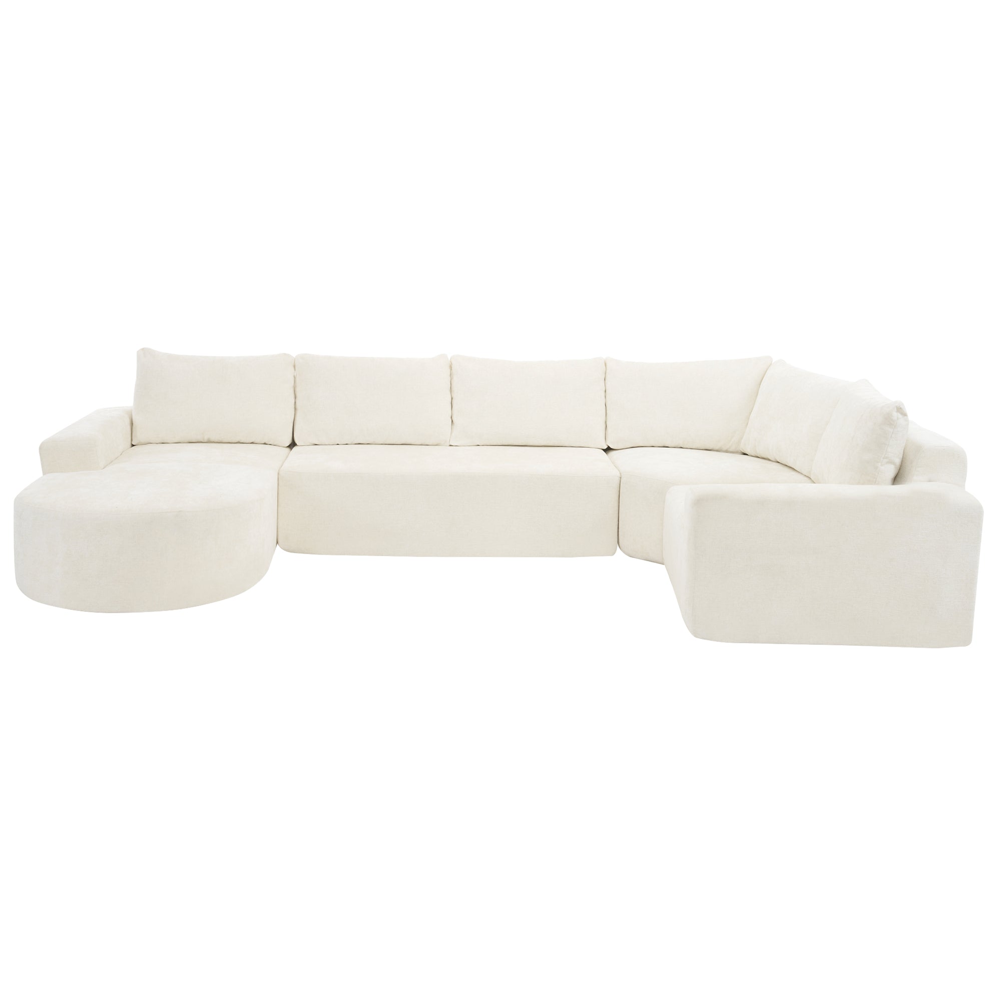 Amalfi Modular Chenille Sectional Sofa in Beige