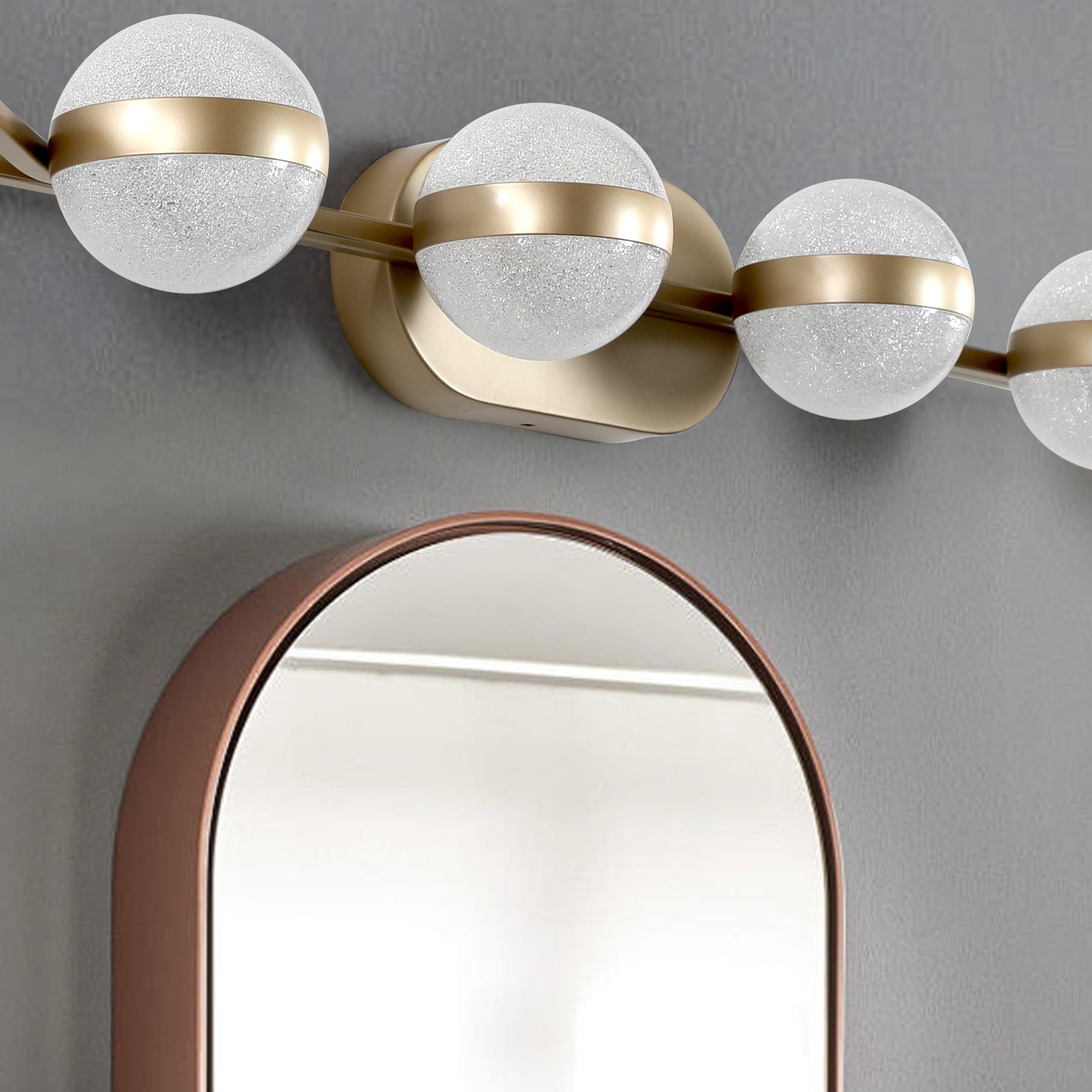 Aestin's Sleek and Elegant Brushed Gold 6-Light LED Vanity Light