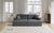 86.5" Dark Gray Corduroy Double Chaise Lounge Sofa