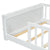 White Twin Toddler Floor Platform Bed with Built-in Book Storage Rack