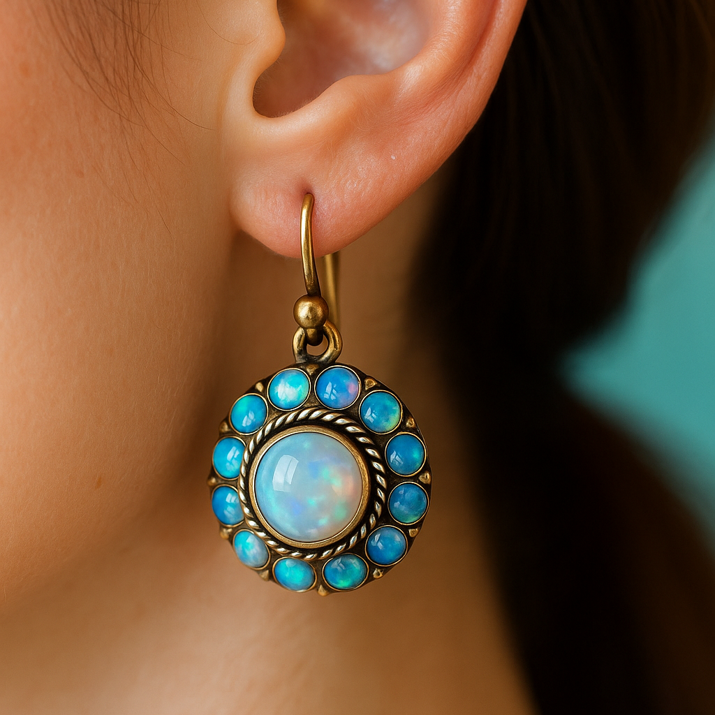 Bohemian Opal Vintage Earrings