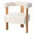 Mid-Century Modern Barrel Accent Chair In White Teddy