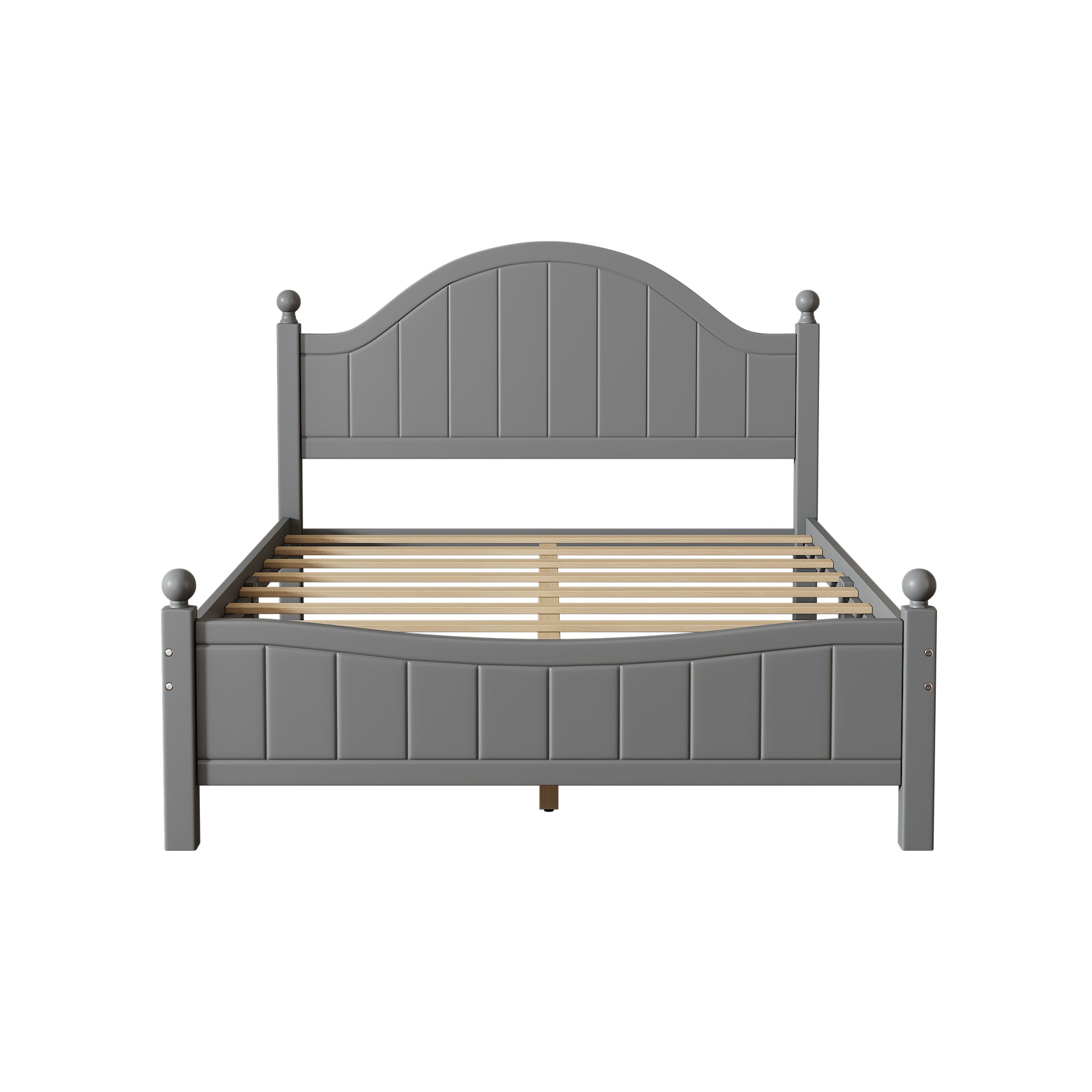 Full Size Solid Wood Gray Bed Frame