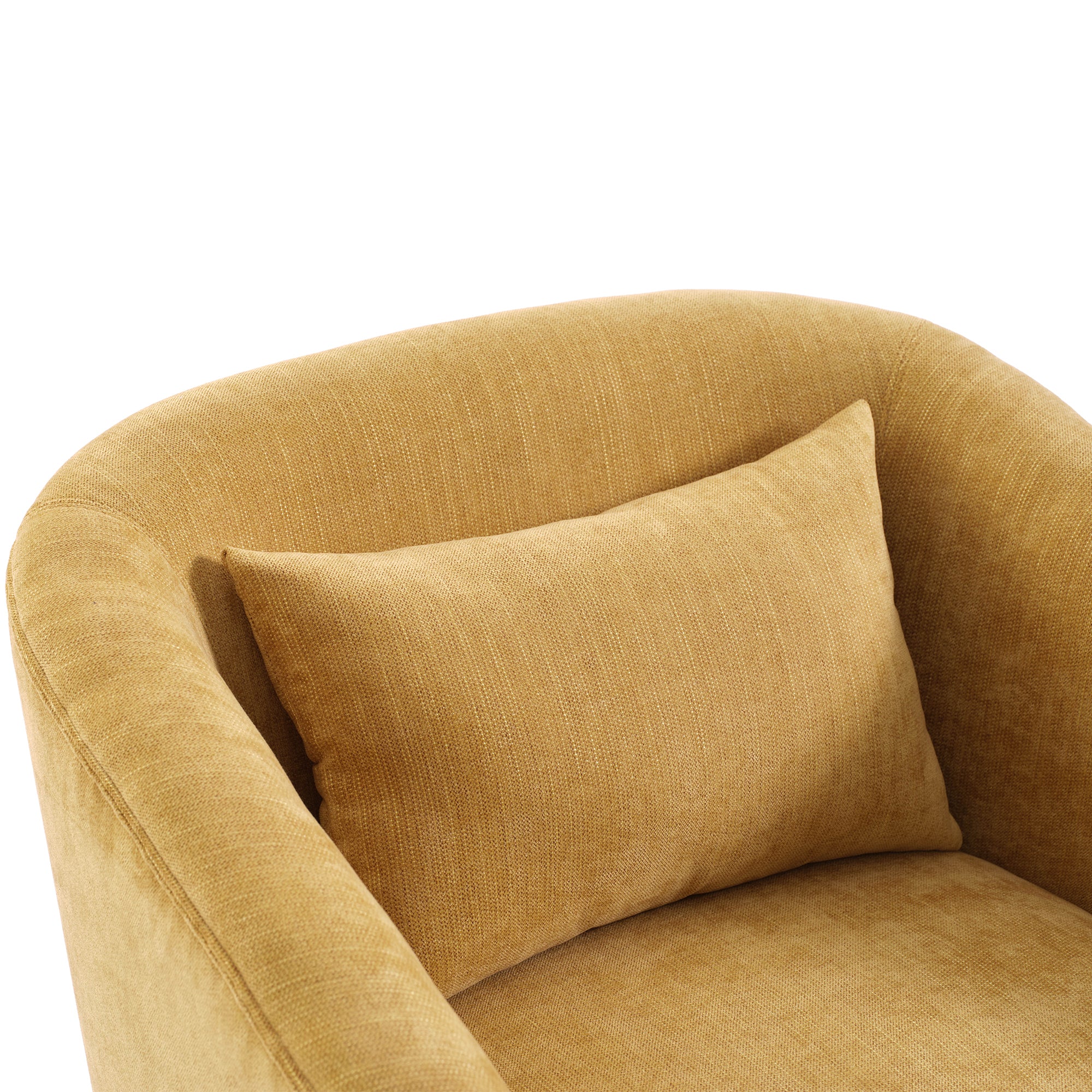 Mustard Yellow Upholstered Swivel Accent Armchair