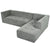 Mombasa 3-Seat Chenille Sofa in Light Gray