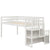 Twin Loft Bed with Staircase in White