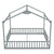 Gray Double Twin House-Style Toddler Floor Bed with Fence and Guardrails