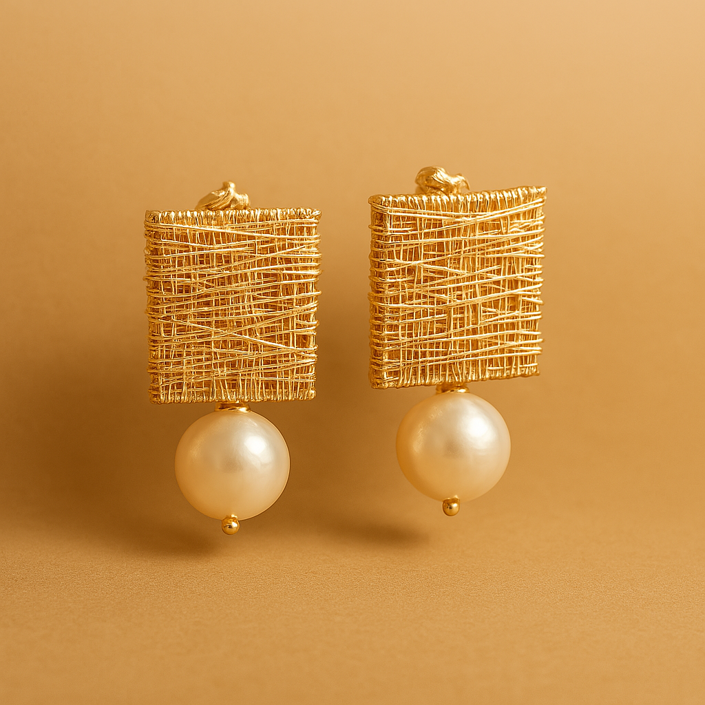 Classic Pearl Vintage Earrings in Gold