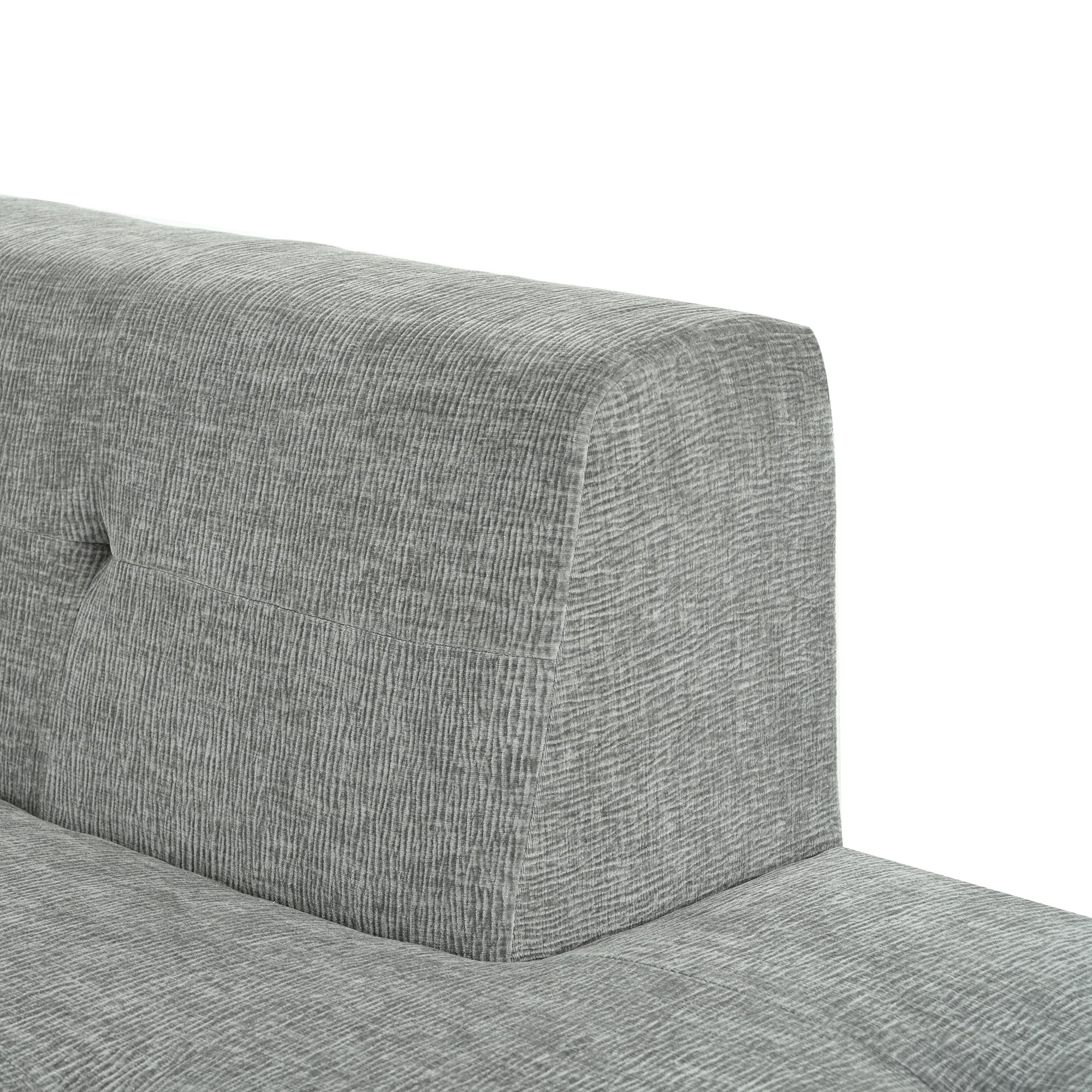 Mombasa 3-Seat Chenille Sofa in Light Gray