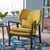 Stylish Club Chair Upholstered In Soft Mustard Fabric