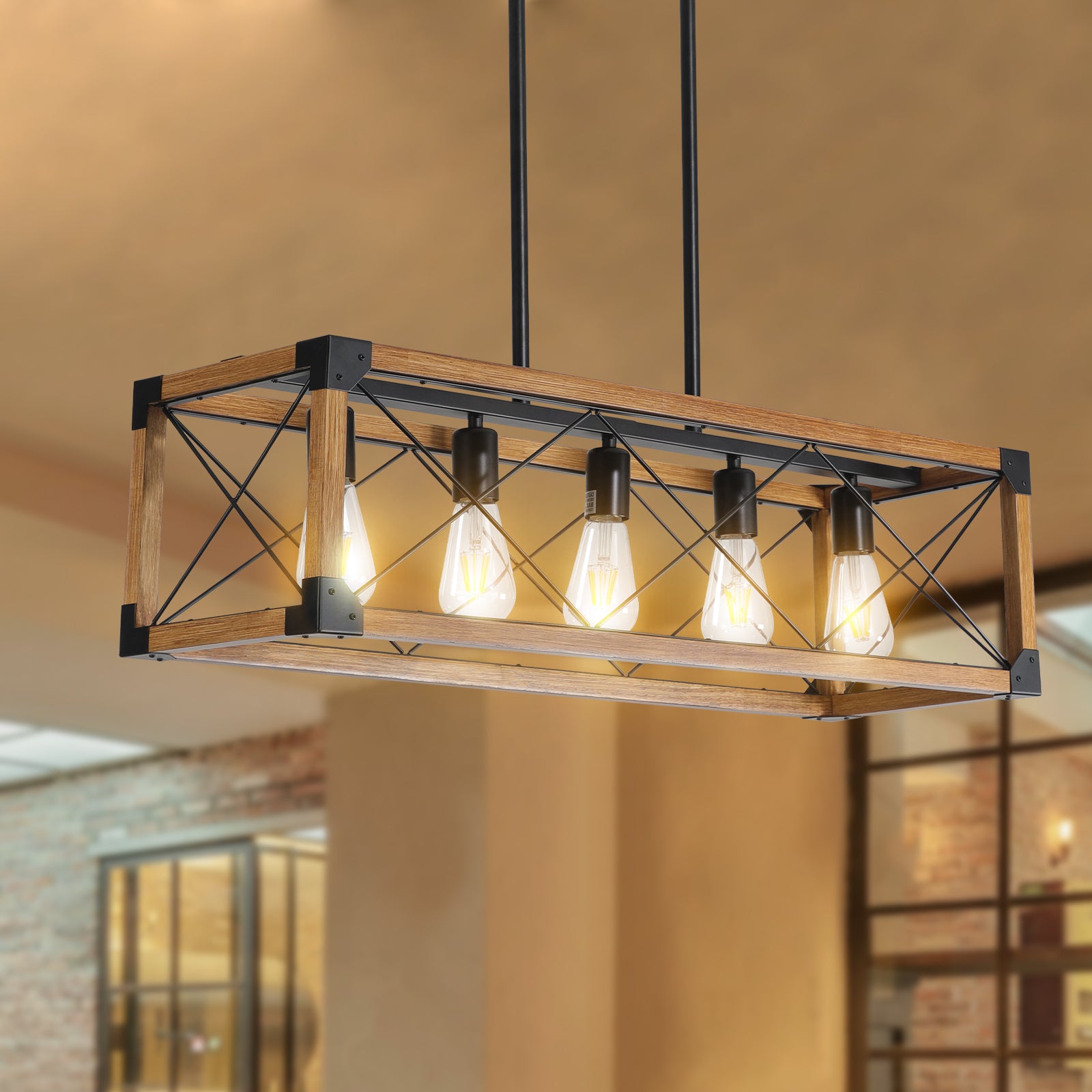 31.5-Inch Retro Farmhouse Chandelier