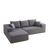 3-Seater Modular Corduroy Sofa In Gray Flexible Configuration