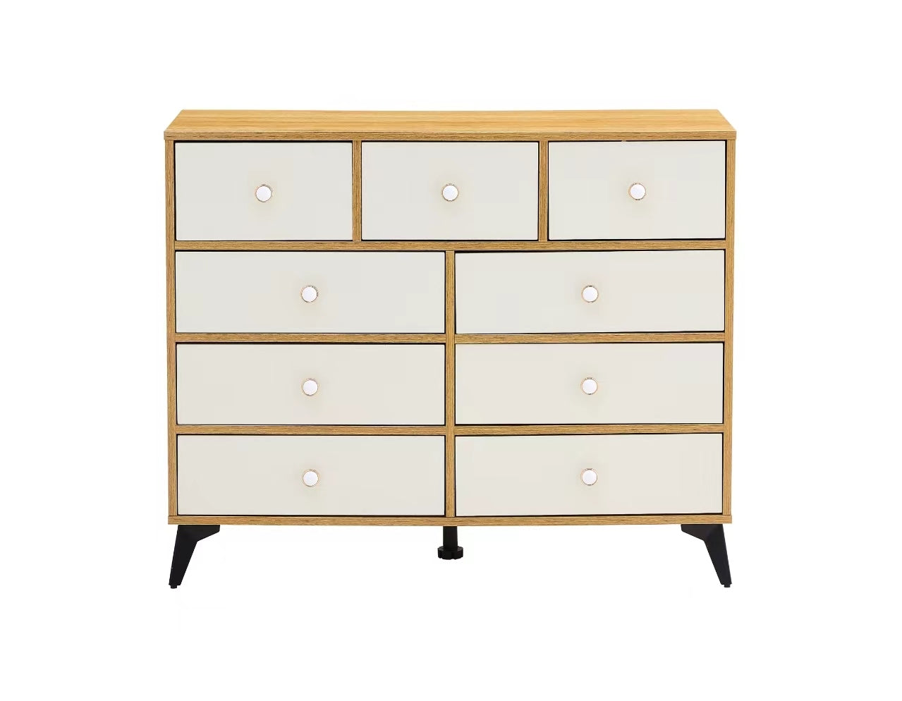 9 Drawers Dresser Cabinet Wood MDF Boards Storage In Wood Colour