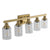 Modern Golden Iron Vanity Light with Clear Glass Shades