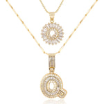 Load image into Gallery viewer, 2pc 14k Diamond Letter Initial Necklaces
