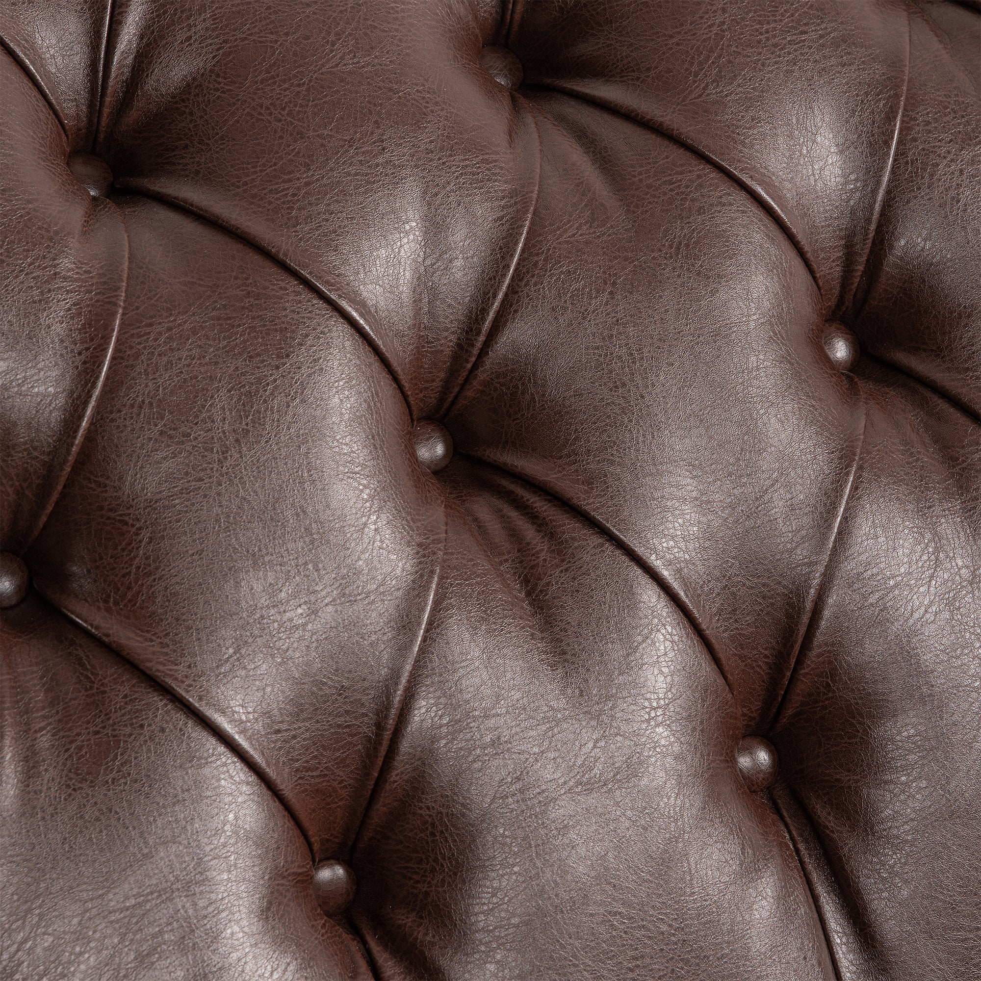 Dark Brown Faux Tufted Armless Chaise Lounge