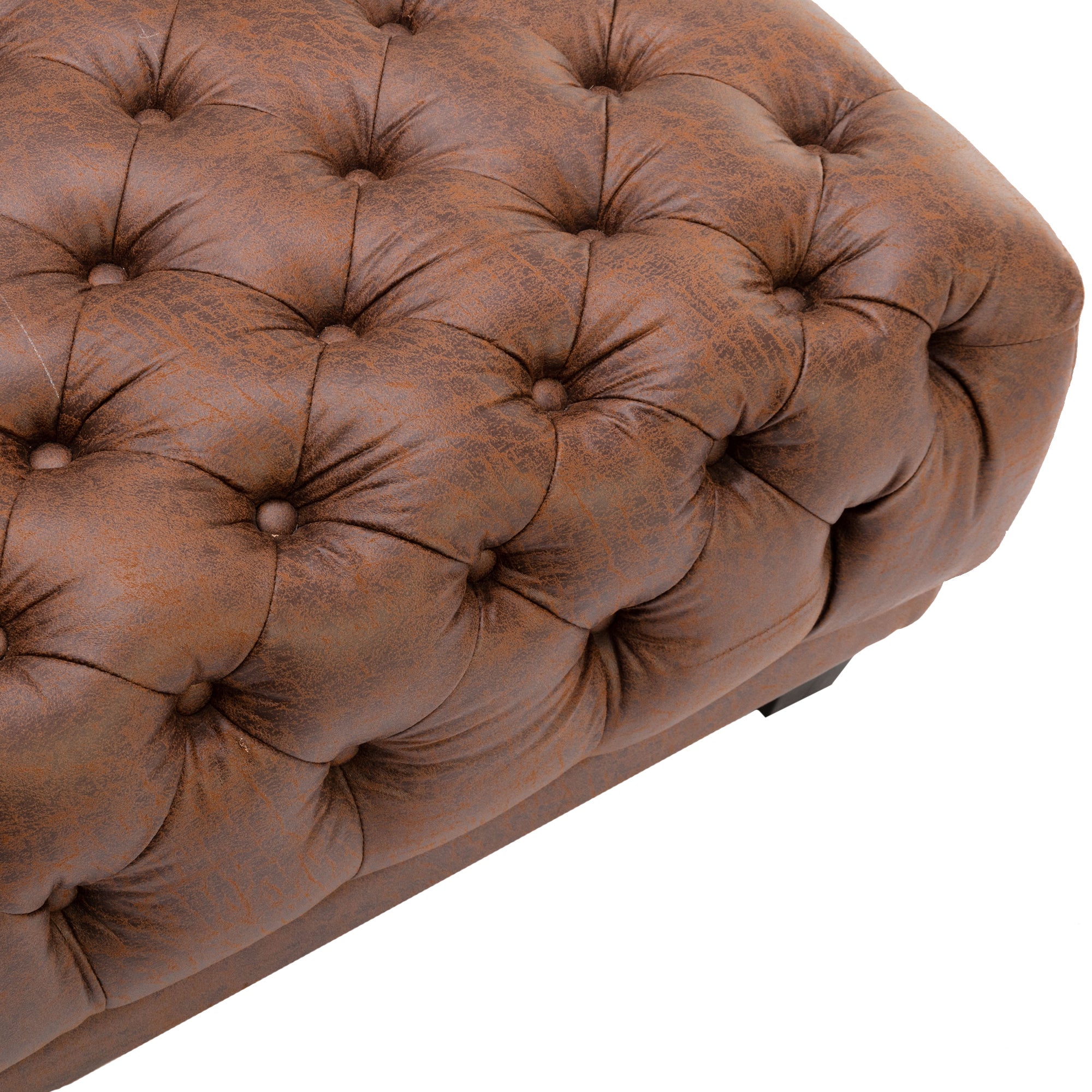 Reclining Tufted Chaise Lounge with Lumbar Pillow and Wireless Phone Charging in Brown