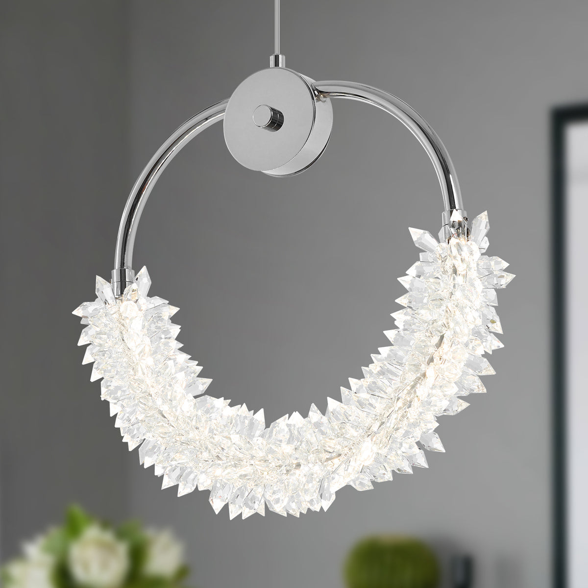 Aestin&#39;s Modern Crystal LED Pendant Chandelier