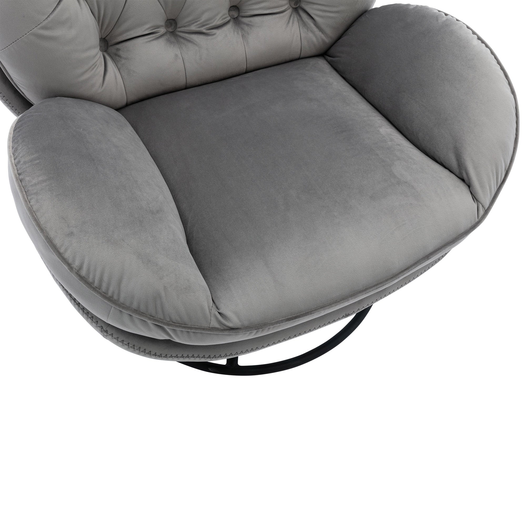 Gray Upholstered Accent Chair with Ottoman