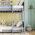 Light Gray Twin Over Twin House Floor Bunk Bed