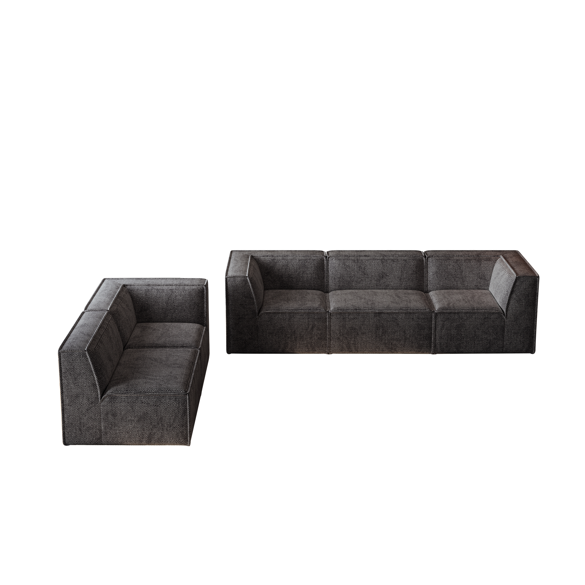 Kinshasa 5-Seat Modular Sofa in Black