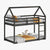 Black Twin Over Twin Rubber Wood Floor Bunk Bed