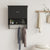 Bathroom Cabinet With Towel Bar And Adjustable Shelves In Black