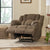 Power Recliner With Lumbar Heat & Massage Power In Brown Fabric