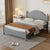 Traditional Concise Queen Size Gray Solid Wood Bed Frame