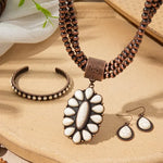 Load image into Gallery viewer, 3pc Boho Beaded Necklace, Bracelet, Earring Set

