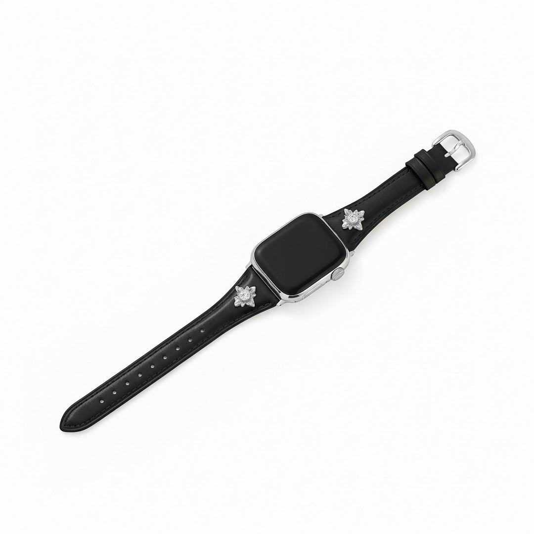 Elegant Leather Floral Apple Watch Bands for Women