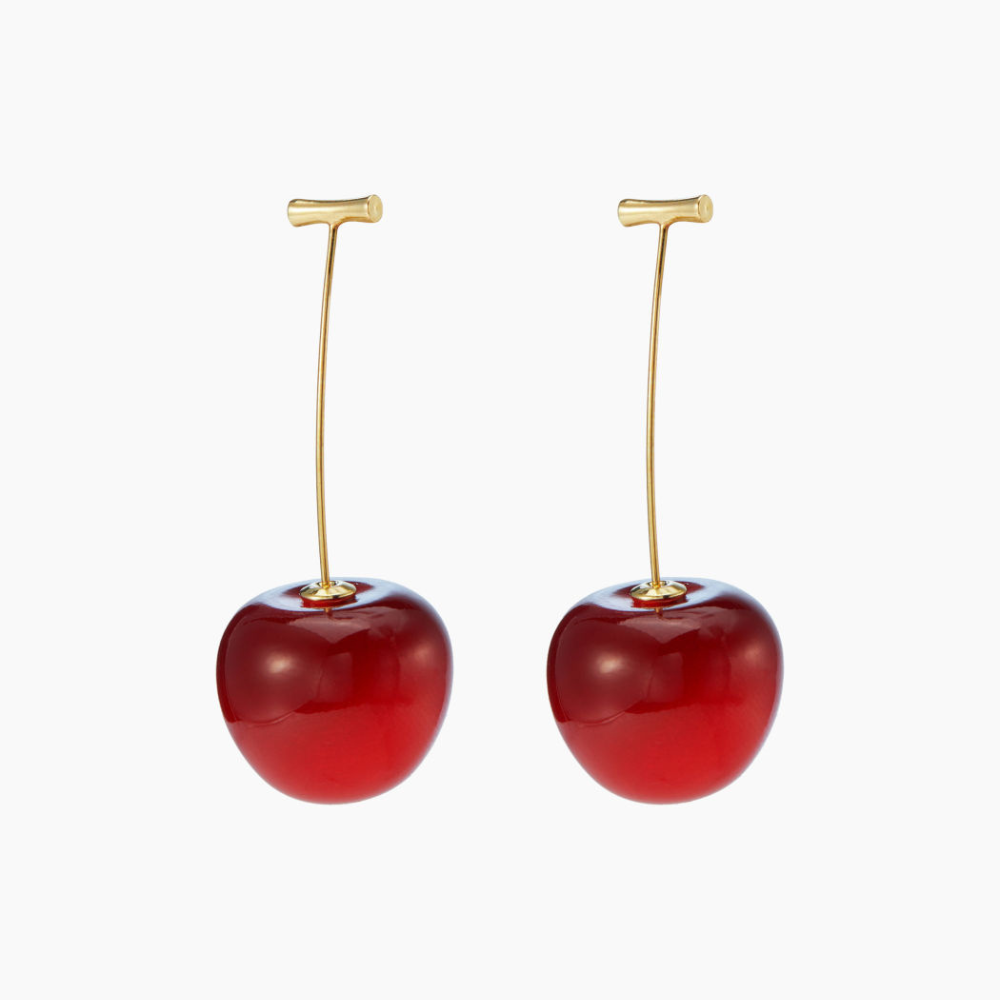 Red Cherry Earrings Lightweight Cherry Earring