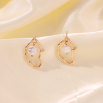 Load image into Gallery viewer, Irregular Pearl Earrings Dangling Pearl Studs
