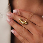 Load image into Gallery viewer, Curved Bubble Letter Necklace
