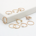Load image into Gallery viewer, Moon and Star 10 Piece Fashion Ring Set
