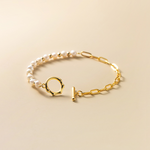 Load image into Gallery viewer, Half Pearl Bracelet Half Pearl Link Bracelet
