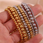 Load image into Gallery viewer, Crea Metallic Stackable Fashion Gold Bracelet (4mm)
