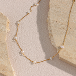 Load image into Gallery viewer, Gold Pearl Necklace Everyday Necklace

