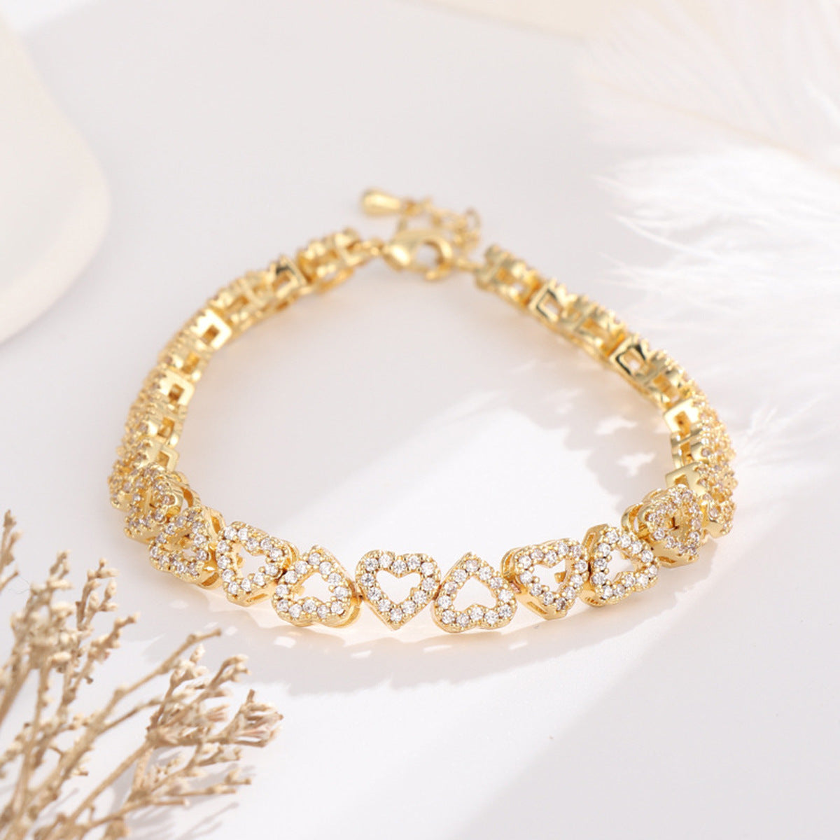Love hearts diamond bracelet