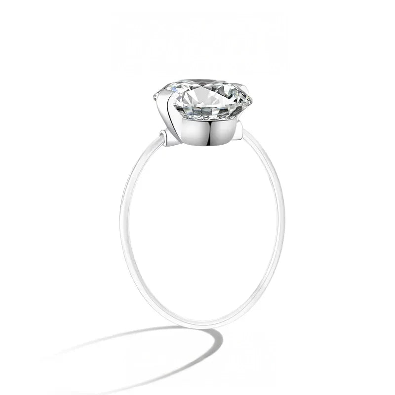 The Aura Float: S925 1-2 Carat Moissanite Illusion Ring