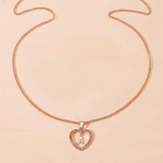 Load image into Gallery viewer, Crystal Initial Heart Necklace Heart Initial Pendant Necklace
