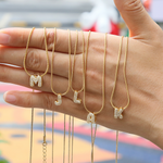 Load image into Gallery viewer, Diamond Bubble Letter Initial Necklace
