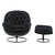 Black Upholstered Velvet Chair and Ottoman Set