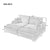 2-Seater Corduroy Chaise Lounge Sofa With Cup Holders