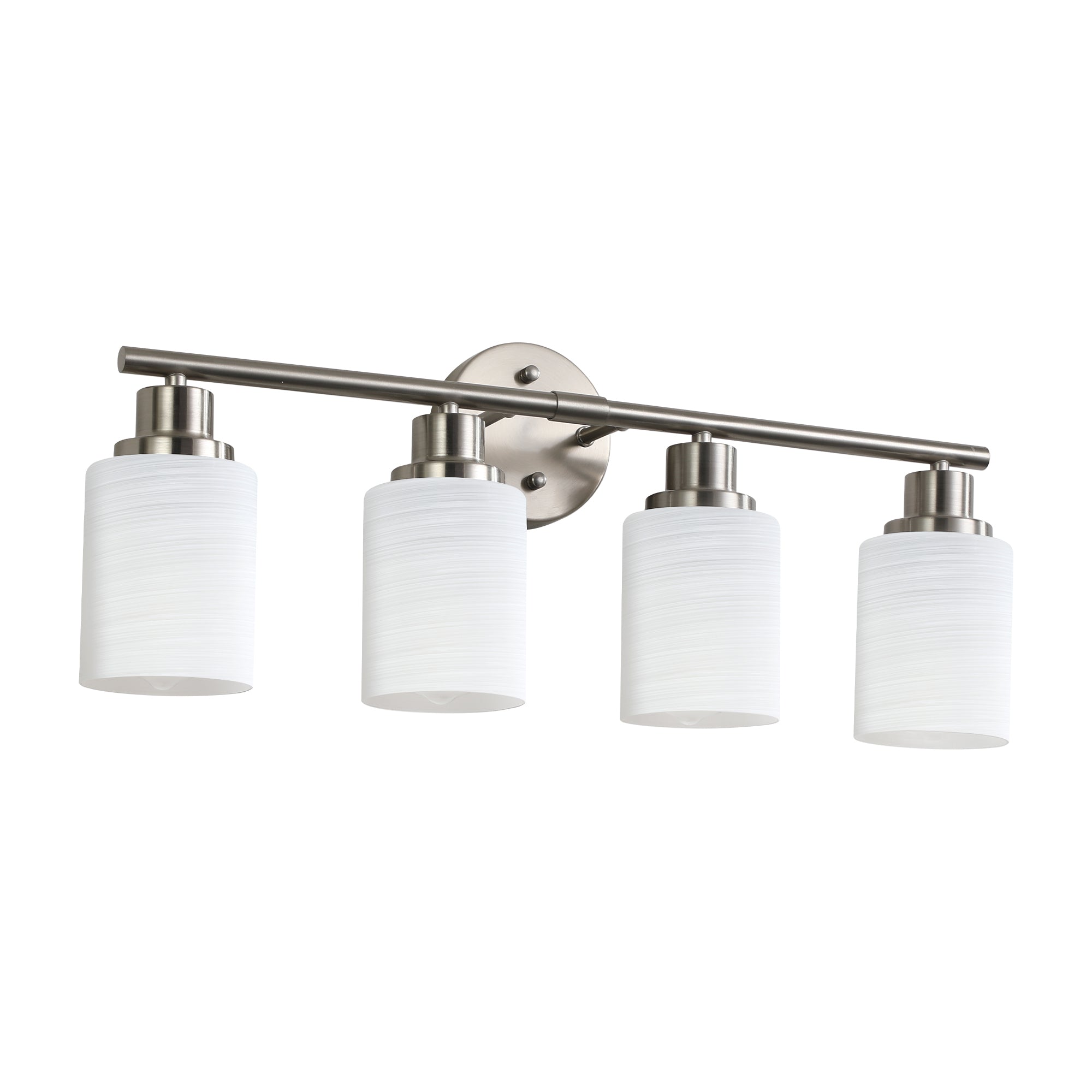 4-Light Vanity Light In Brushed Nickel Finish with Frosted Glass Shades