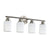 4-Light Vanity Light In Brushed Nickel Finish with Frosted Glass Shades