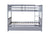 Gray Full Over Full Rubber Wood Bunk Bed with Trundle, Ladder, and Guardrails